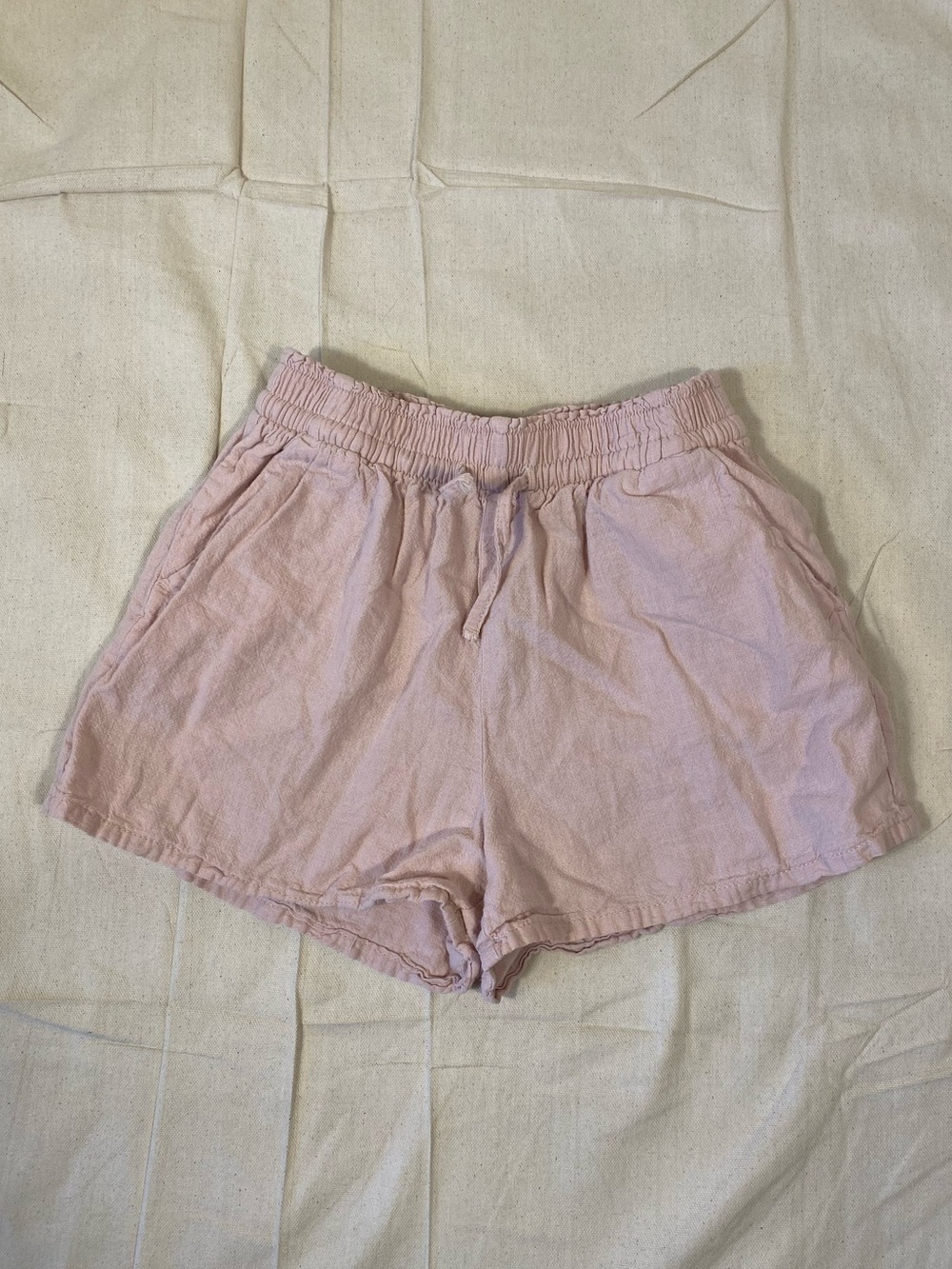 Girls H&M Light Blush Pink Linen Shorts